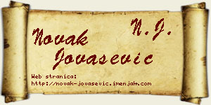 Novak Jovašević vizit kartica